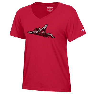Richmond Flying Squirrels Women's Core Scarlet V-Neck Tee