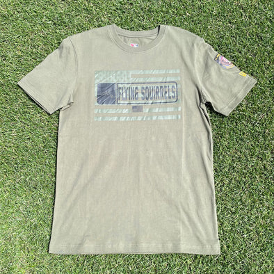 Richmond Flying Squirrels New Era Armed Forces Day Green Tee