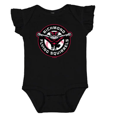 Richmond Flying Squirrels Infant Flutter Sleeve Primary Logo Onesie