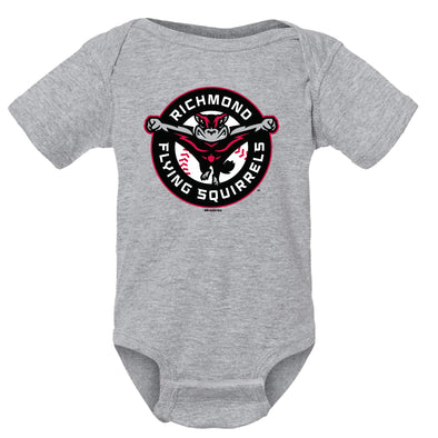 Richmond Flying Squirrels Primary Logo Onesie
